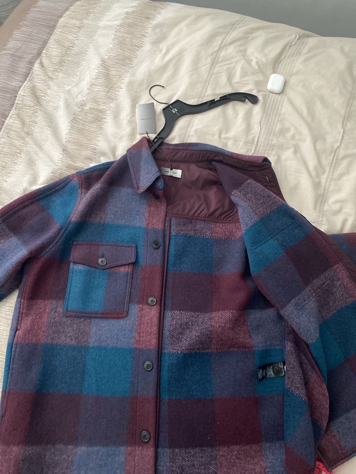 Isabel Marant ISABEL MARANT Purple & Blue Check Kervon Jacket Size US L / EU 52-54 / 3 - 3 Thumbnail