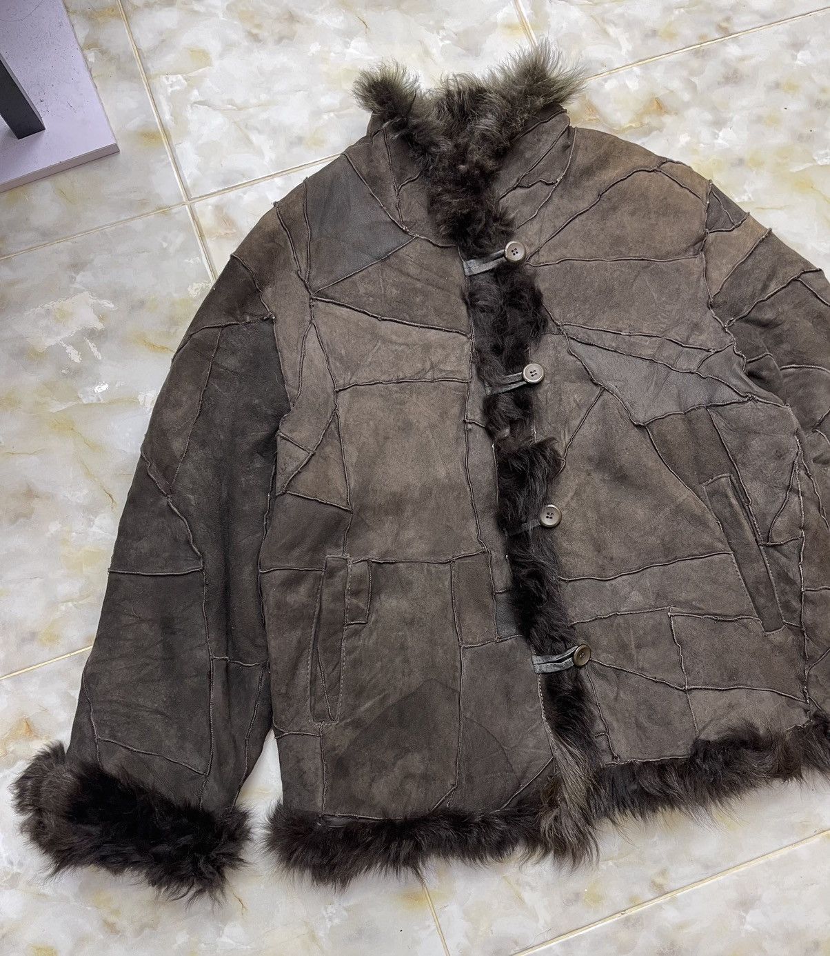 Vintage Sheepskin Real Fur Jacket Patchwork Size US M / EU 48-50 / 2 - 5 Thumbnail