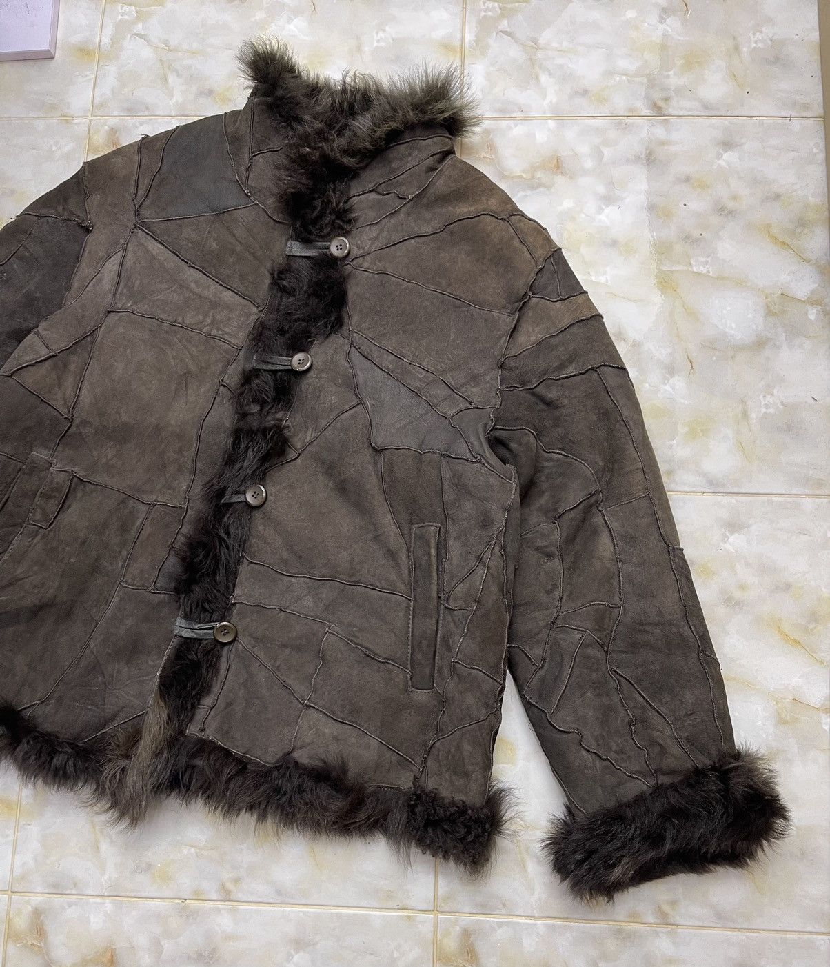 Vintage Sheepskin Real Fur Jacket Patchwork Size US M / EU 48-50 / 2 - 3 Thumbnail