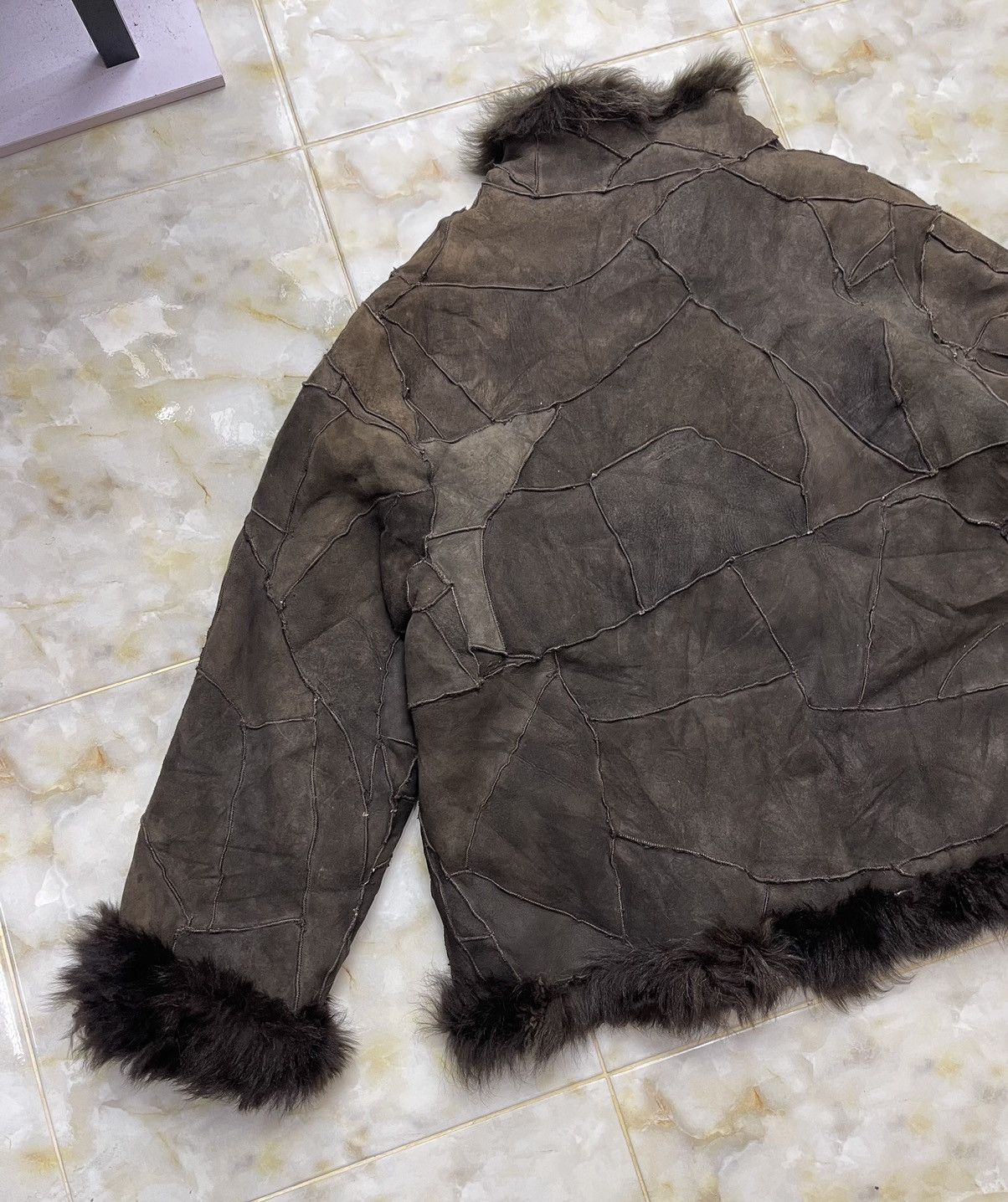Vintage Sheepskin Real Fur Jacket Patchwork Size US M / EU 48-50 / 2 - 9 Thumbnail
