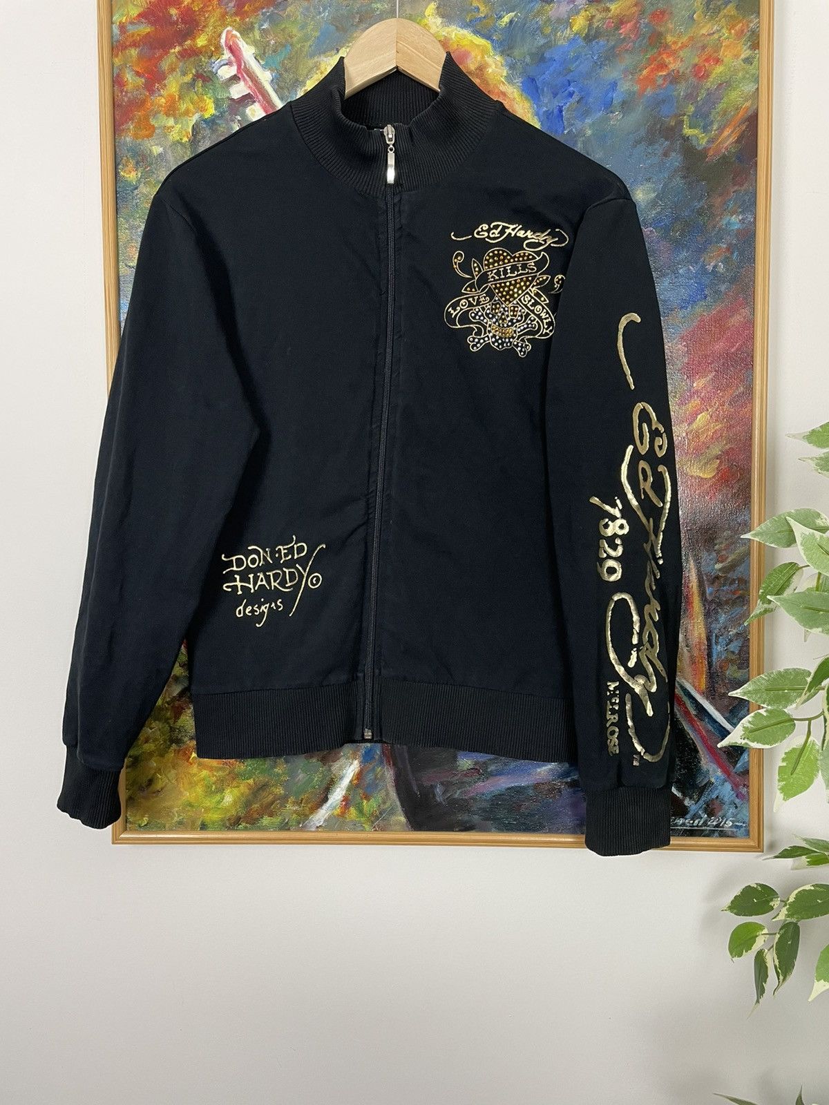 Ed Hardy Christian Audigier Woman Track Top Vintage Y2k Rare