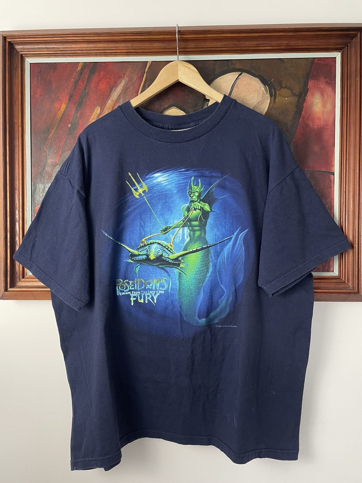 image of Poseidon's Fury Escape From The Lost City Universal Studios in Navy, Men's (Size XL)