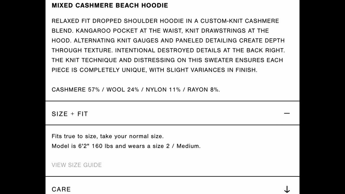 John Elliott John Elliott mixed cashmere hoodie. 1/S. $568 Size US S / EU 44-46 / 1 - 3 Thumbnail