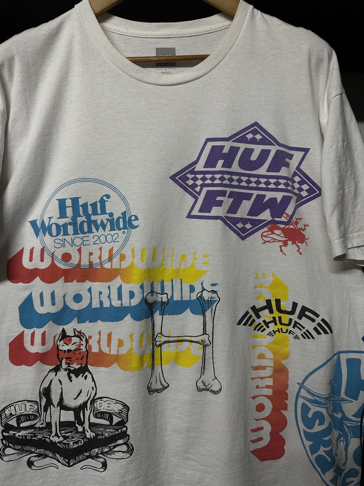 Huf × Vintage Vintage Huf Ftw Skateboard All Logo Tee Size US XL / EU 56 / 4 - 5 Thumbnail
