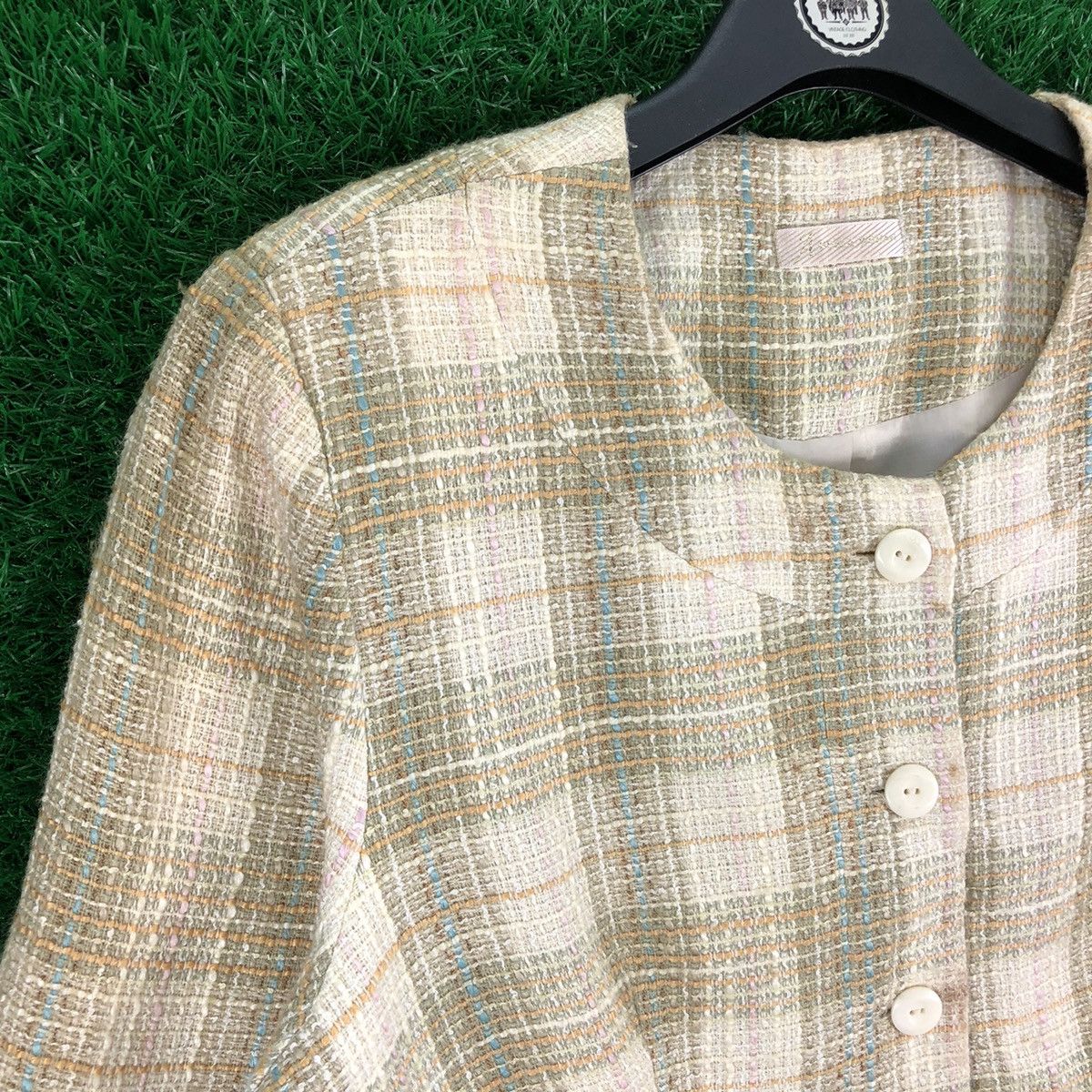 Japanese Brand × Vintage Vintage 90's Tweed Jacket Women Cropped by A Moble Woman Size M / US 6-8 / IT 42-44 - 2 Thumbnail