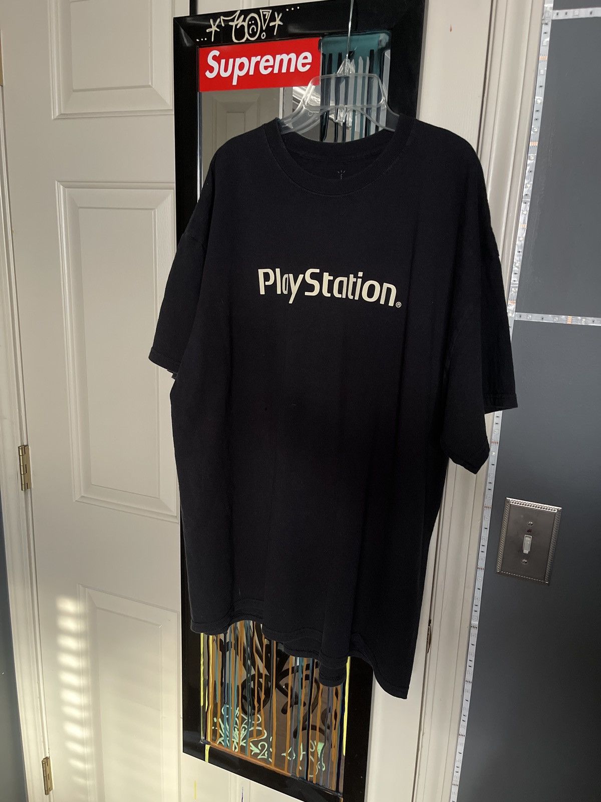 Cactus Jack x PlayStation Tee XL Black Black 3D puff graphic