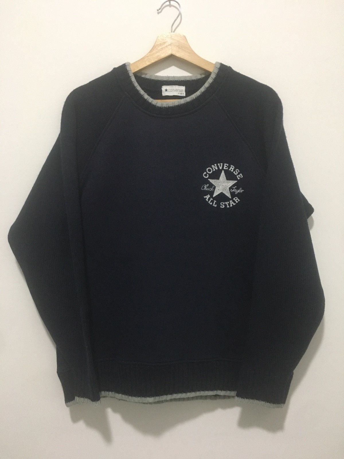 Converse Sweatshirt Spell Out Embroidered Logo Rare Design