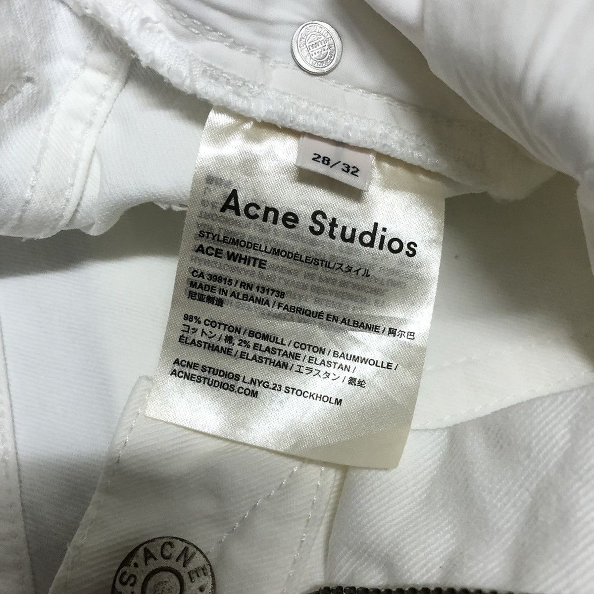 Acne Studios Acne Studios Ace White Stretchable Denim Size US 30 / EU 46 - 4 Thumbnail