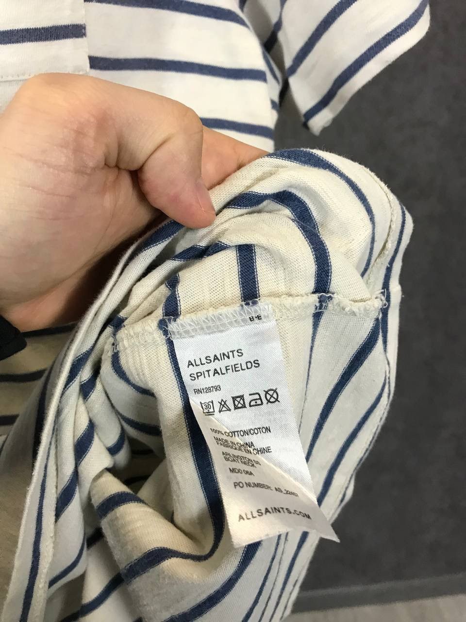 Allsaints Allsaints vintage striped streetwear tee Size US L / EU 52-54 / 3 - 5 Thumbnail