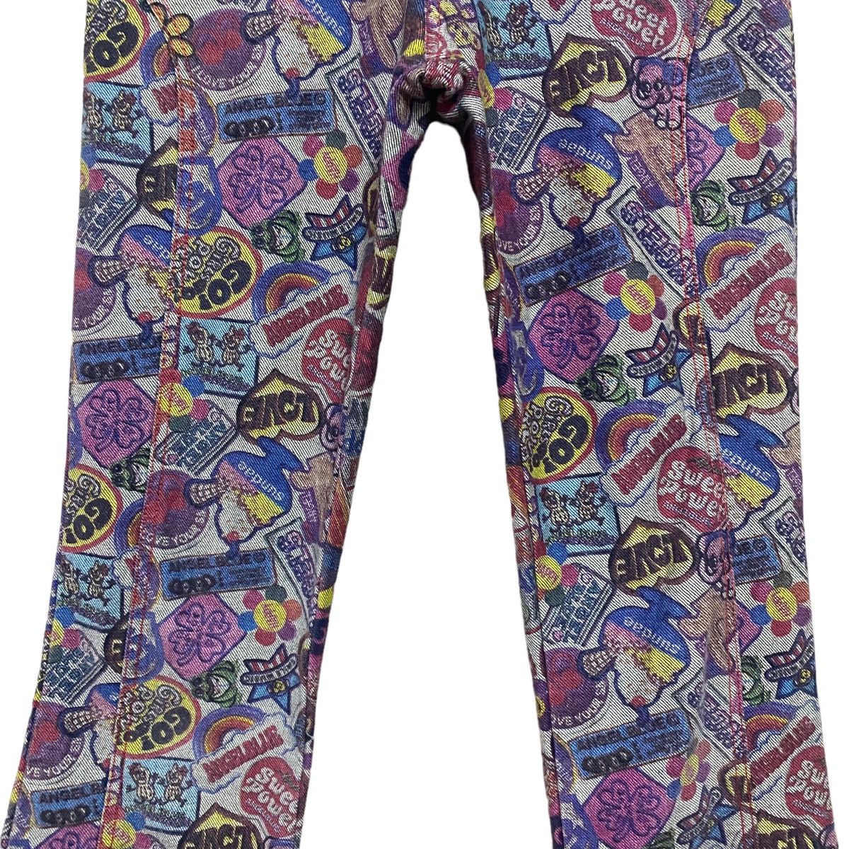 Hysteric Glamour Japanese Brand ANGEL BLUE Denim Flare Jeans All Over Prints Size 27" / US 4 / IT 40 - 6 Thumbnail