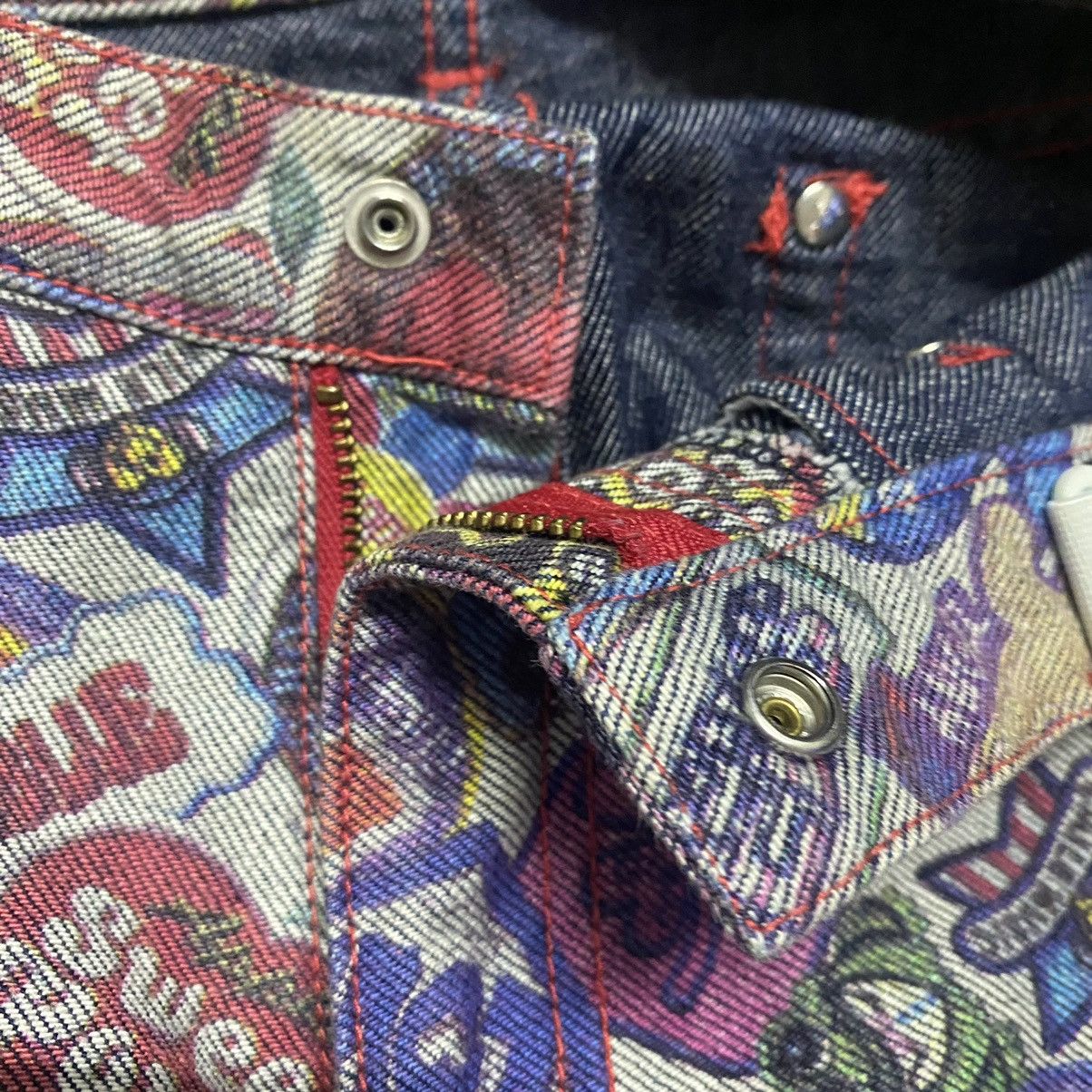 Hysteric Glamour Japanese Brand ANGEL BLUE Denim Flare Jeans All Over Prints Size 27" / US 4 / IT 40 - 15 Thumbnail