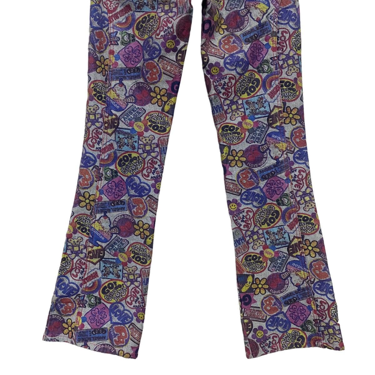 Hysteric Glamour Japanese Brand ANGEL BLUE Denim Flare Jeans All Over Prints Size 27" / US 4 / IT 40 - 11 Thumbnail