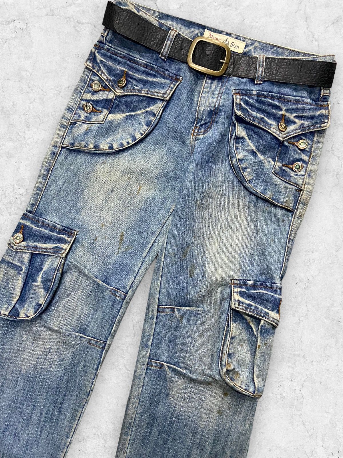 If Six Was Nine × Le Grande Bleu (L.G.B.) LGB Kapital Junya Style Flared Jeans With Leather Belt Size US 30 / EU 46 - 5 Thumbnail