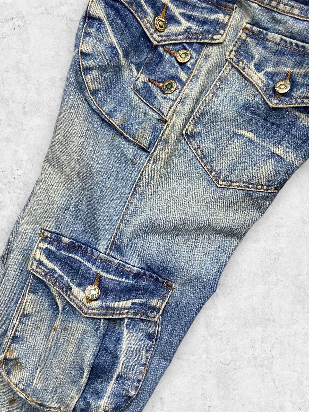 If Six Was Nine × Le Grande Bleu (L.G.B.) LGB Kapital Junya Style Flared Jeans With Leather Belt Size US 30 / EU 46 - 8 Thumbnail