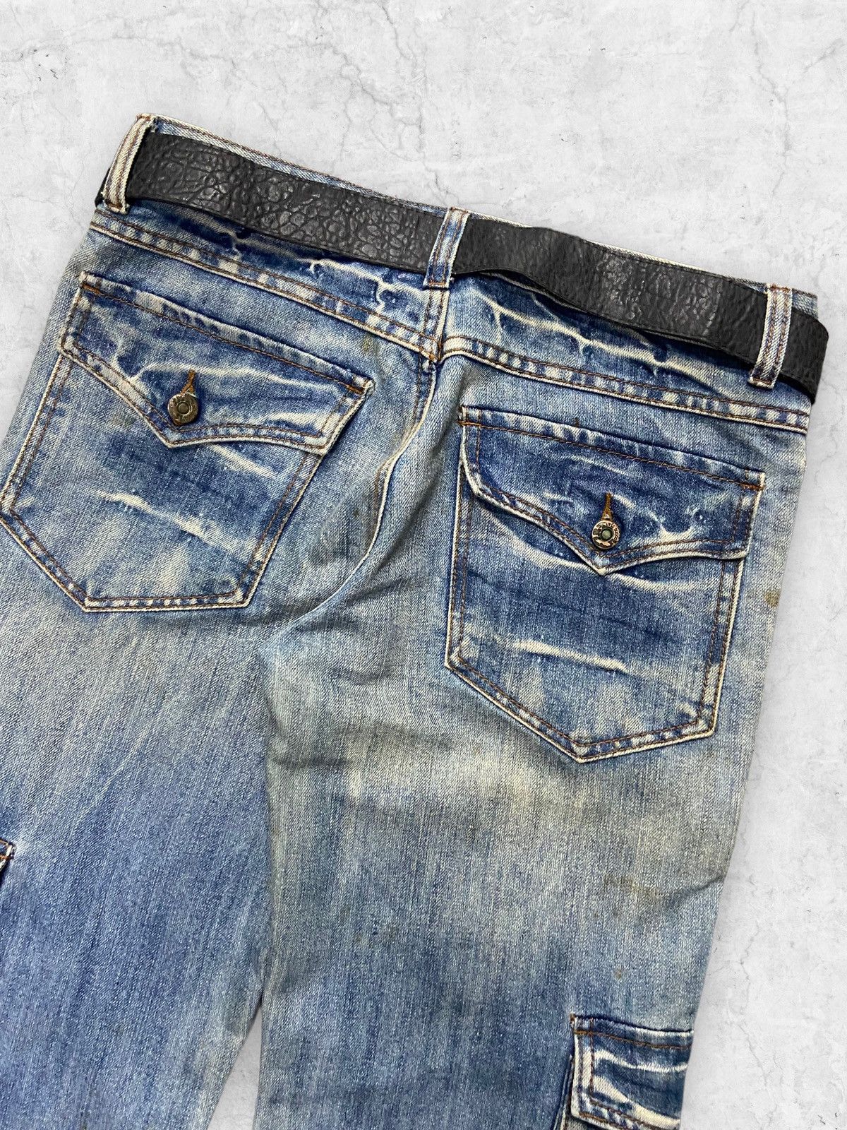 If Six Was Nine × Le Grande Bleu (L.G.B.) LGB Kapital Junya Style Flared Jeans With Leather Belt Size US 30 / EU 46 - 10 Thumbnail