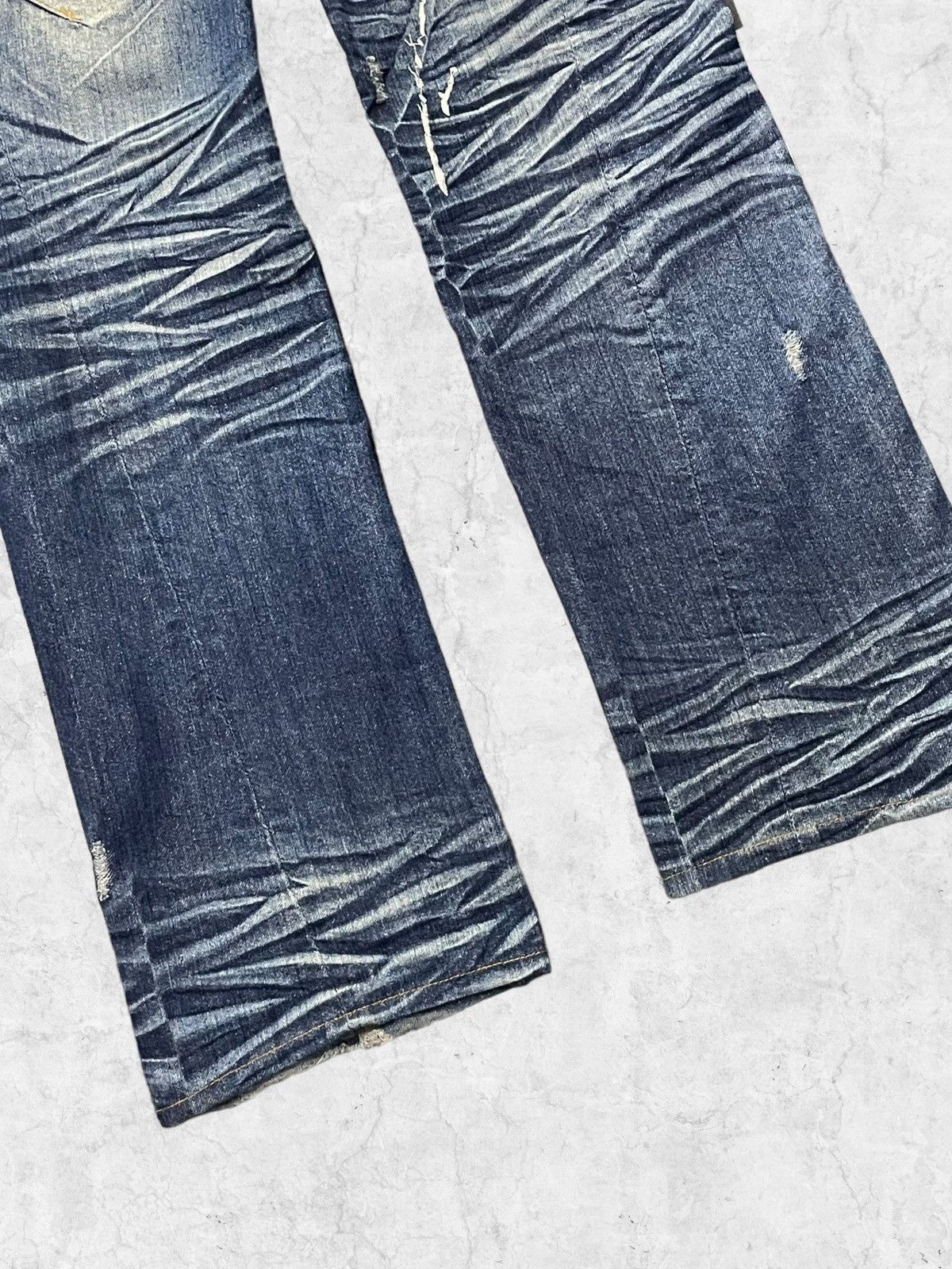 GOSTAR DE FUGA × Junya Watanabe Hideaways Japan Over Claw Mark Flared Jeans With Belt Size US 30 / EU 46 - 7 Thumbnail