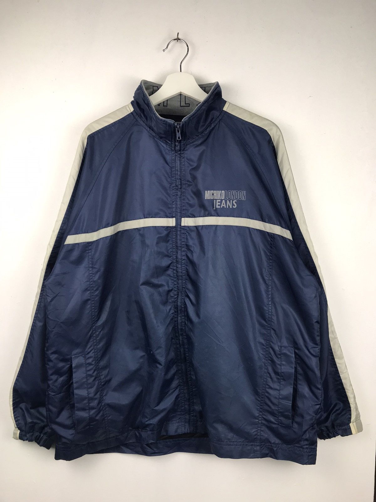 image of Michiko Koshino London x Vintage Michiko London Jeans Full Zipper Jacket in Blue Grey (Size XL)