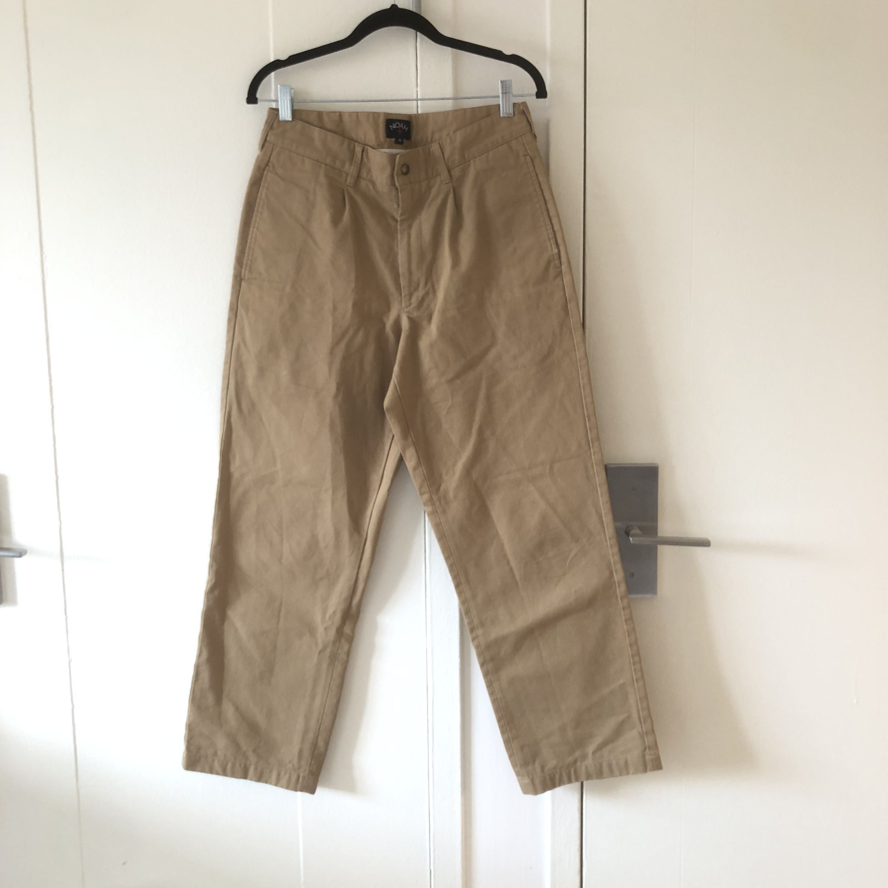 image of Noah Pleated Trousers in Khaki, Men's (Size 30)