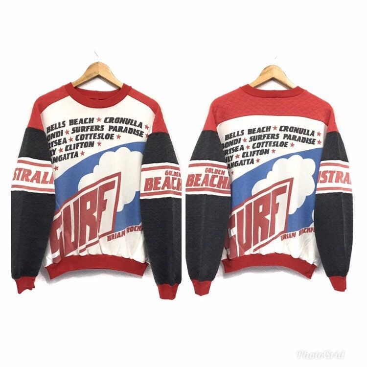 Vintage Vintage Australia Surf Over Print Sweatshirt Size US M / EU 48-50 / 2 - 3 Thumbnail