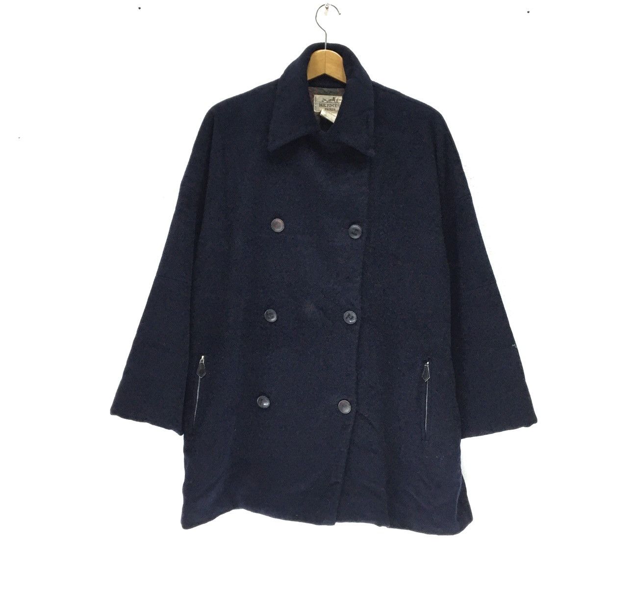 Hermes Vintage HERMES PARIS Cashmere Wool Coat Size US M / EU 48-50 / 2 - 2 Thumbnail