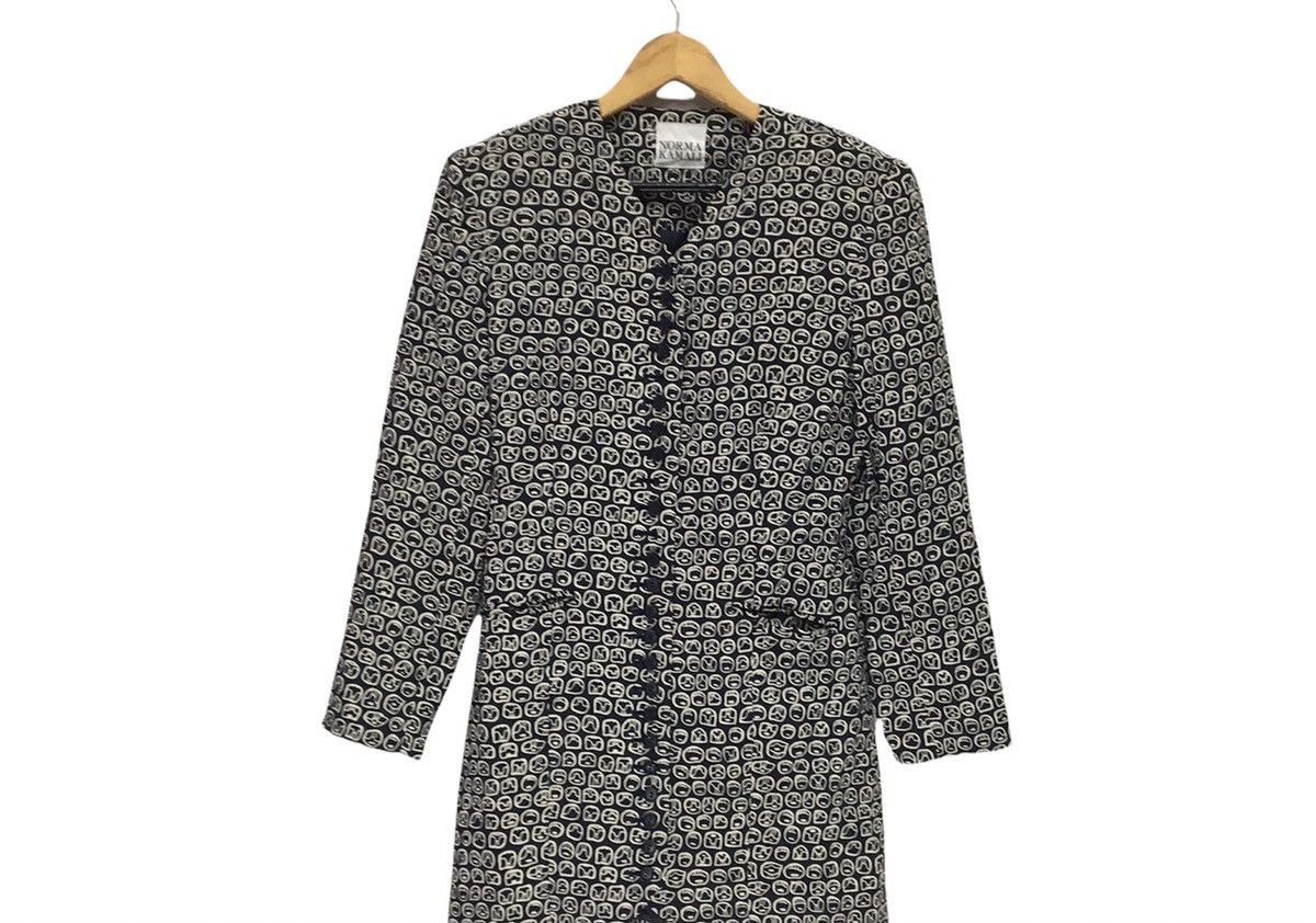 Designer × Japanese Brand NORMA KAMALI Full Print Tweed Coat Jacket Size US XS / EU 42 / 0 - 4 Thumbnail