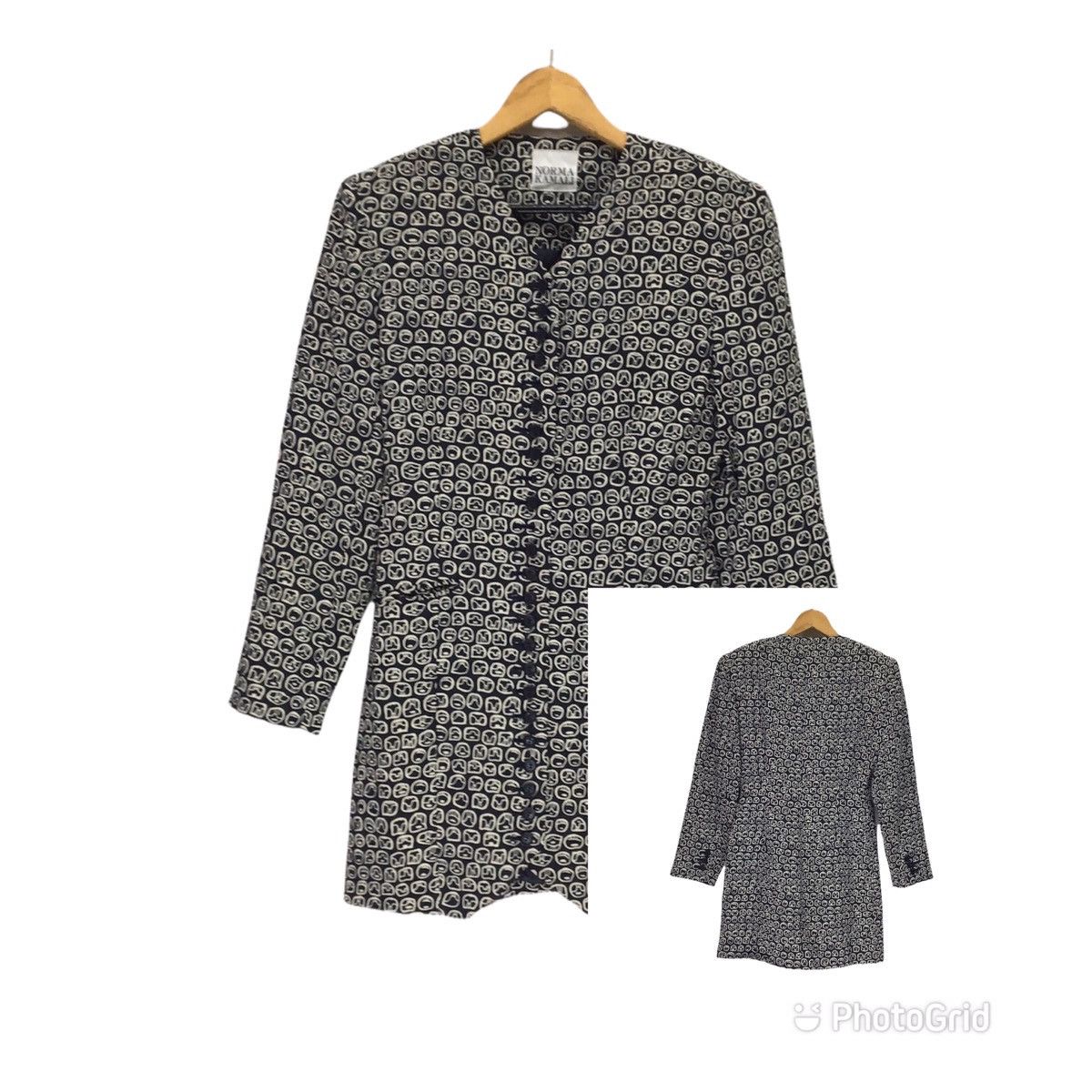 Designer × Japanese Brand NORMA KAMALI Full Print Tweed Coat Jacket Size US XS / EU 42 / 0 - 3 Thumbnail