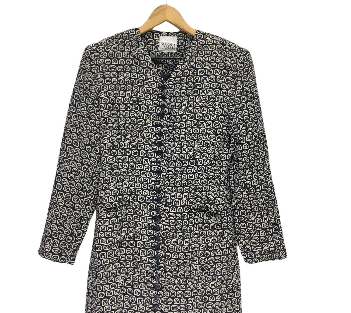 Designer × Japanese Brand NORMA KAMALI Full Print Tweed Coat Jacket Size US XS / EU 42 / 0 - 5 Thumbnail