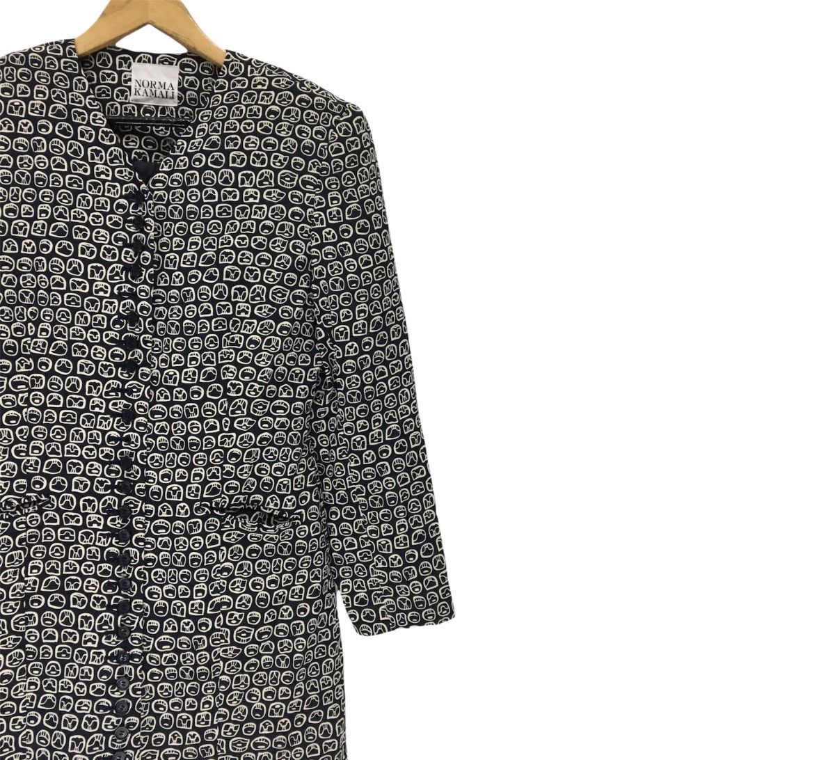 Designer × Japanese Brand NORMA KAMALI Full Print Tweed Coat Jacket Size US XS / EU 42 / 0 - 8 Thumbnail
