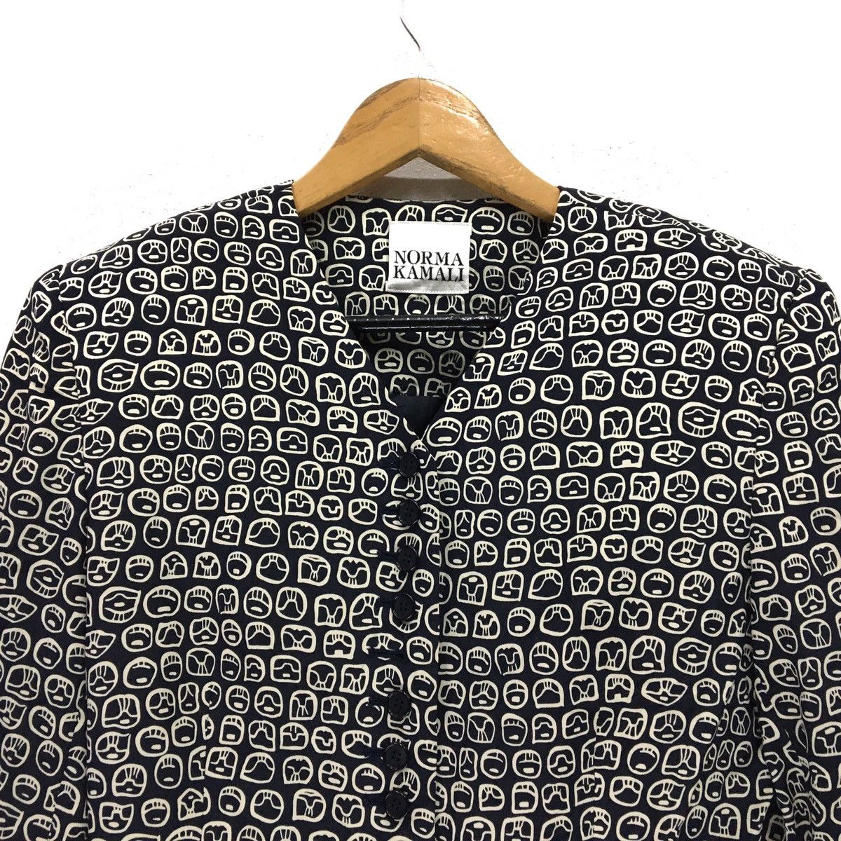 Designer × Japanese Brand NORMA KAMALI Full Print Tweed Coat Jacket Size US XS / EU 42 / 0 - 6 Thumbnail