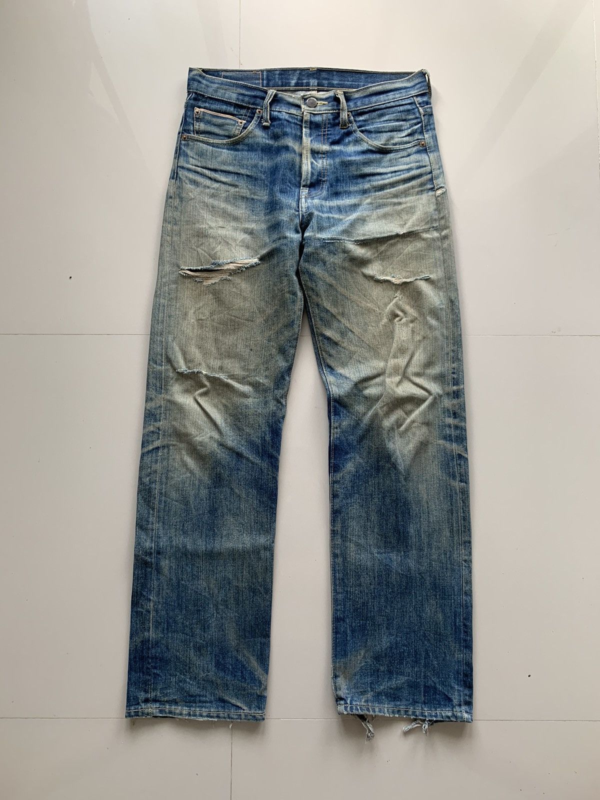 image of Levis x Levis Vintage Clothing 70/80S Vintage Levi’S 501 Distressed Wash Selvedge 32X32 in Denim Bl