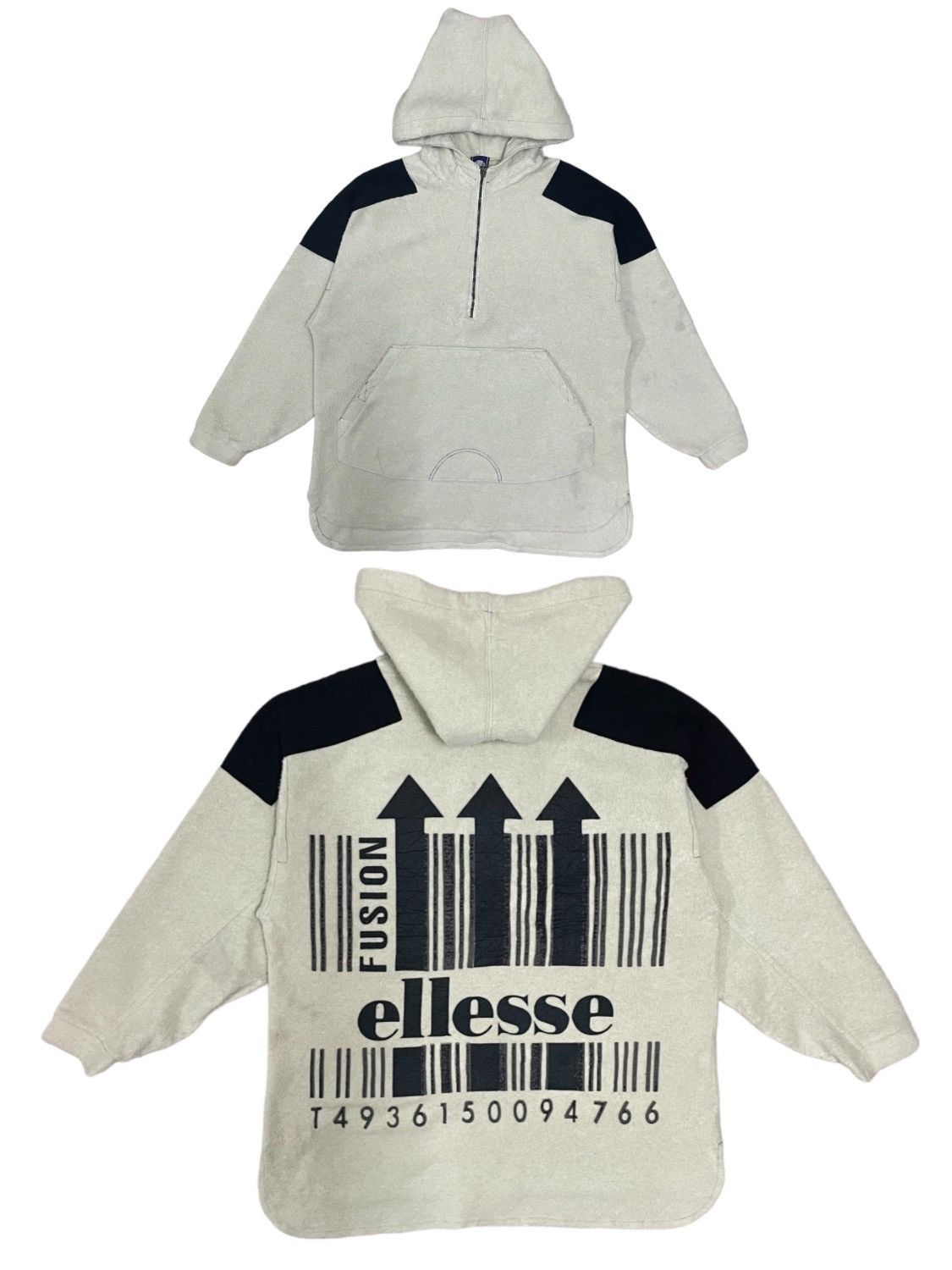Ellesse Vintage Ellesse Back Hit Fleece Hoodie Size US L / EU 52-54 / 3 - 3 Thumbnail