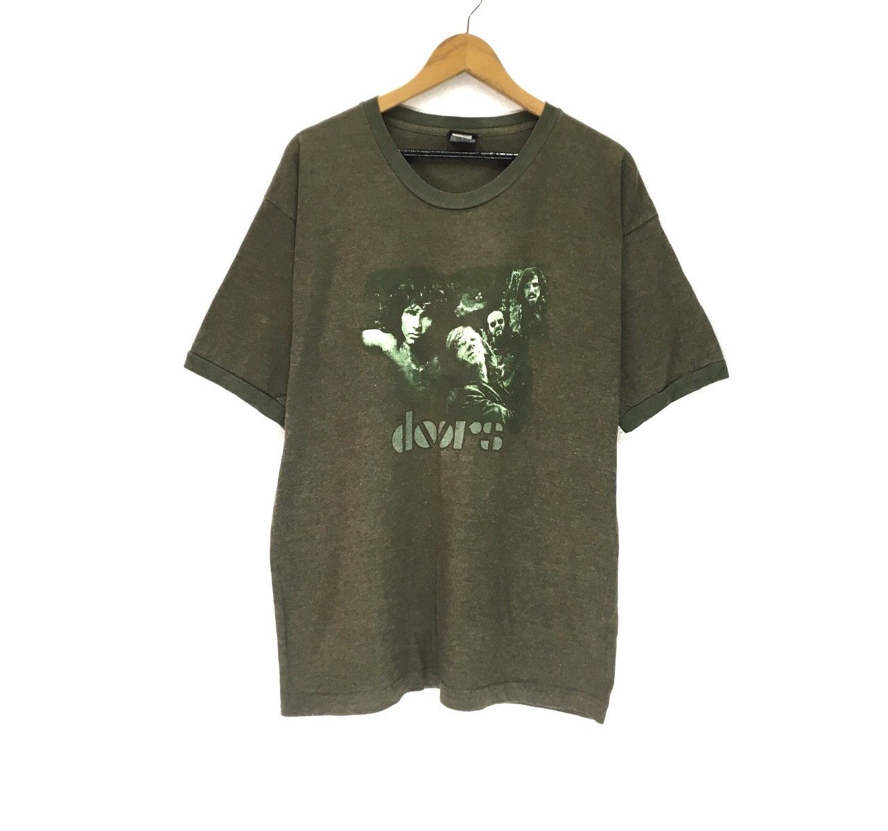 image of Band Tees x Rock Tees Vintage Y2K The Doors Shirts in Green, Men's (Size XL)