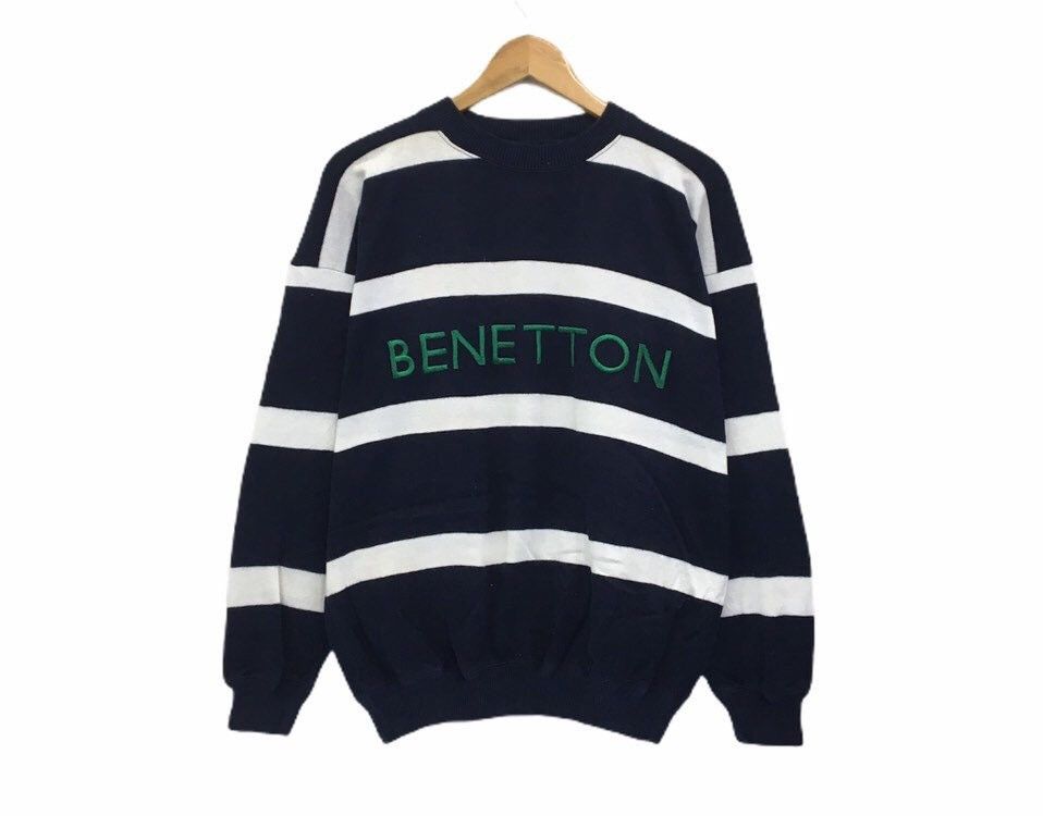 Benetton × United Colors Of Benetton BENETTON Stripe Sweatshirt Size US M / EU 48-50 / 2 - 1 Thumbnail