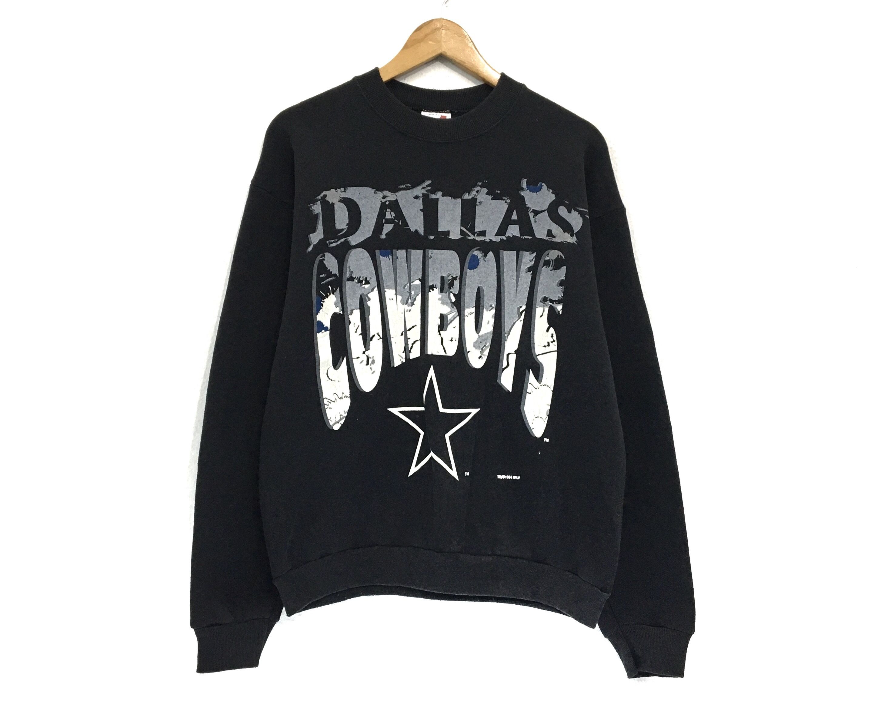 image of Vintage 90's Dallas Cowboys Crewneck Mlb Sweatshirt in Black, Men's (Size Medium)
