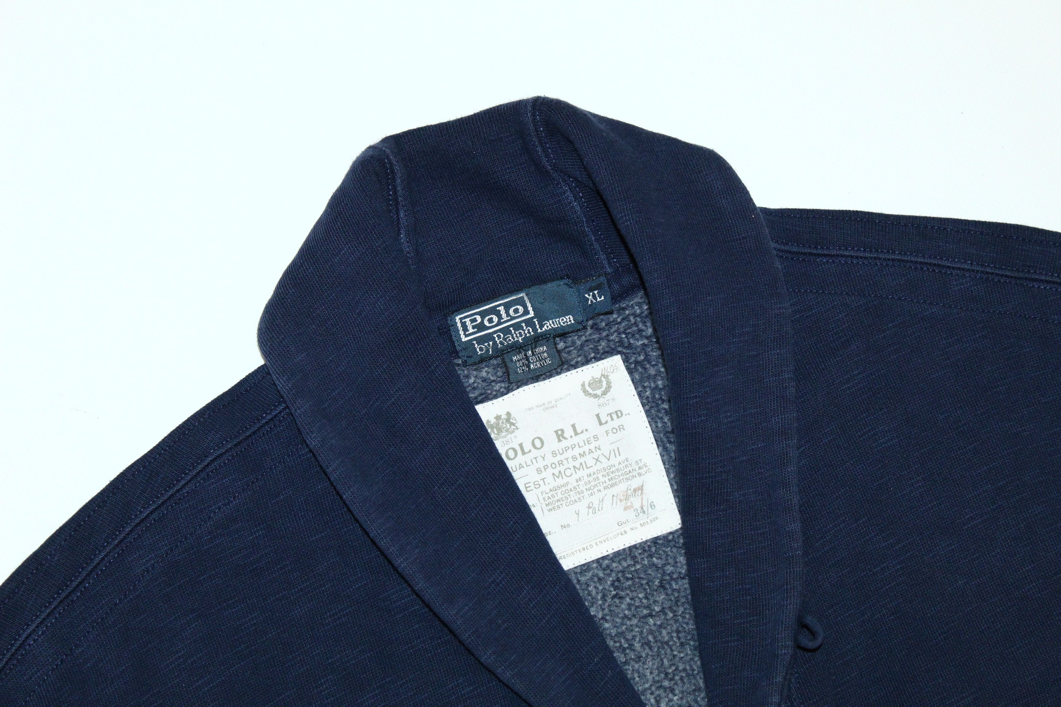 Ralph Lauren RARE VTG💥 Polo R.L. Sportsman Indigo Dyed Cardigan Size US XXL / EU 58 / 5 - 5 Thumbnail
