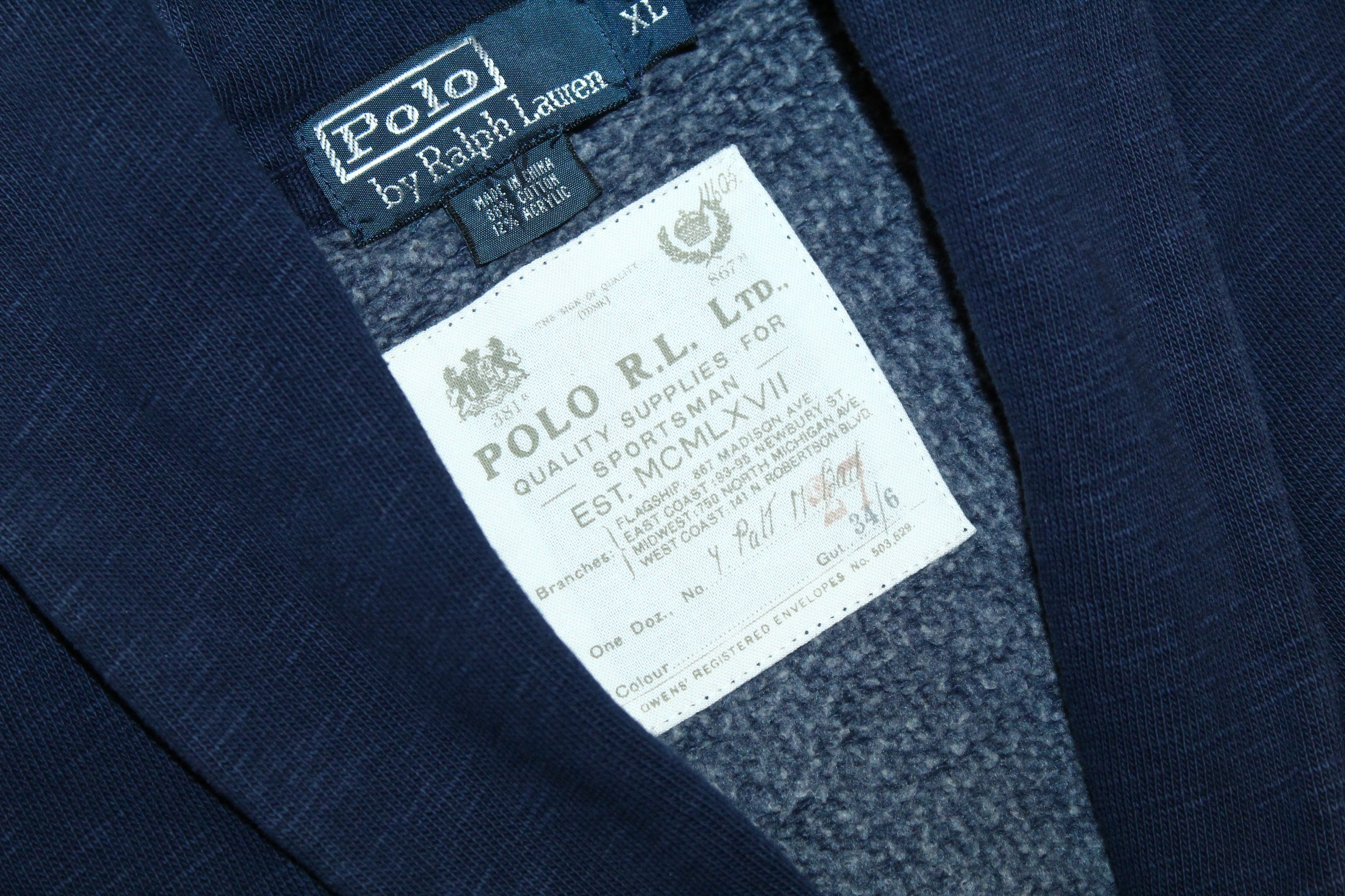 Ralph Lauren RARE VTG💥 Polo R.L. Sportsman Indigo Dyed Cardigan Size US XXL / EU 58 / 5 - 6 Thumbnail