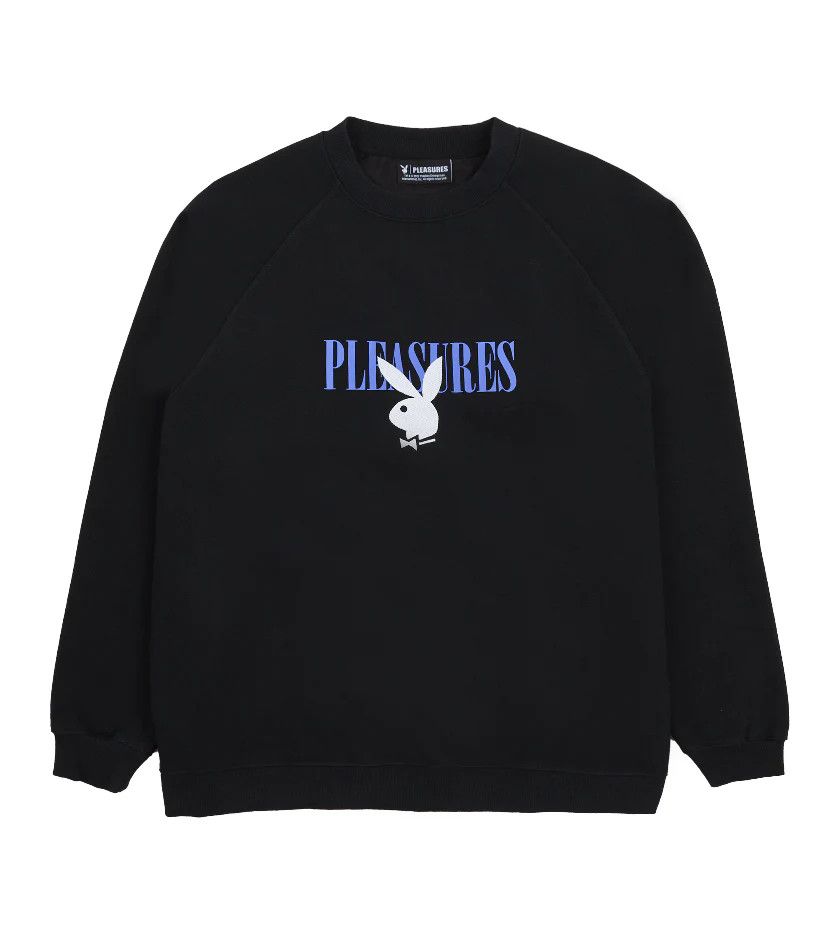 image of Playboy x Pleasures Bunny Logo Crewneck (Black), Men's (Size XL)