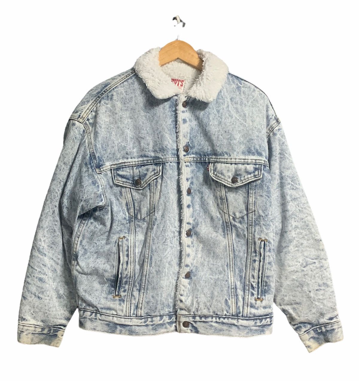 Levi's Vintage Clothing 80s Levi’s washed sherpa lining denim jacket Size US M / EU 48-50 / 2 - 1 Thumbnail