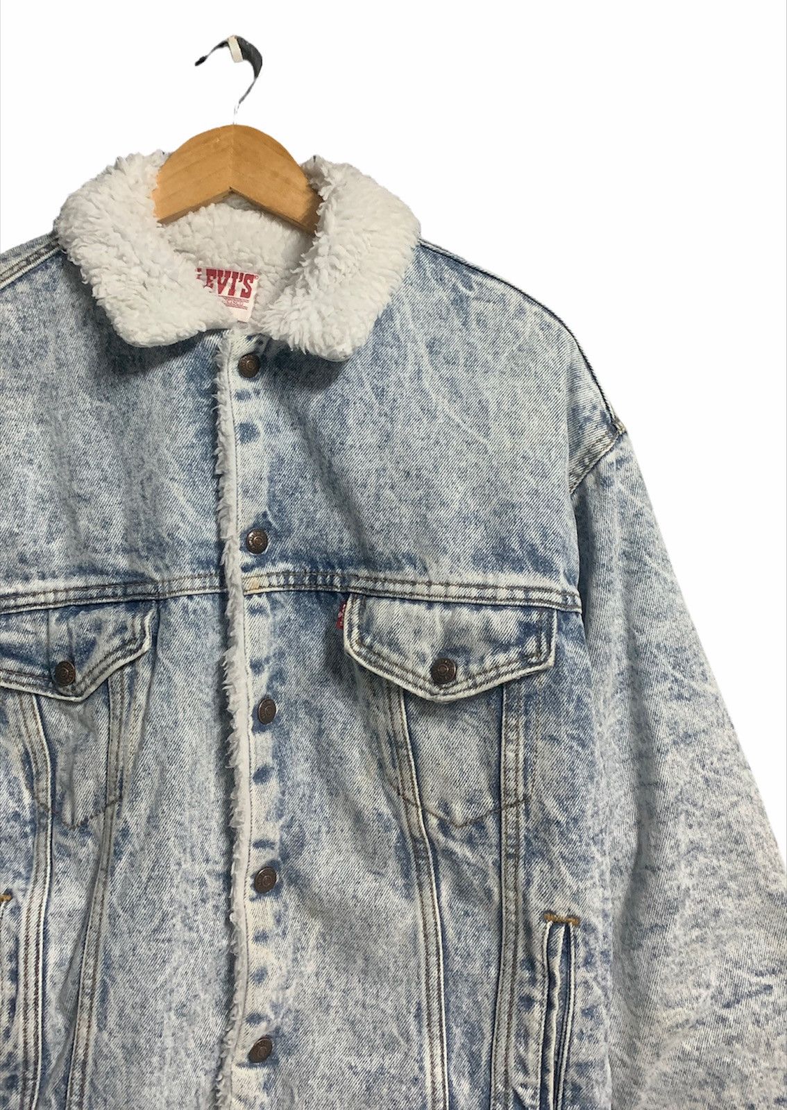 Levi's Vintage Clothing 80s Levi’s washed sherpa lining denim jacket Size US M / EU 48-50 / 2 - 2 Thumbnail