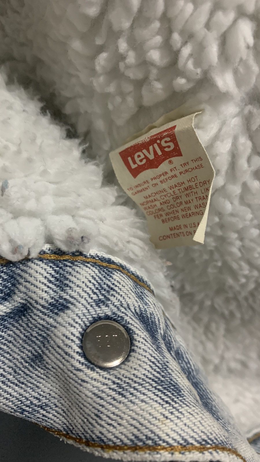 Levi's Vintage Clothing 80s Levi’s washed sherpa lining denim jacket Size US M / EU 48-50 / 2 - 7 Thumbnail