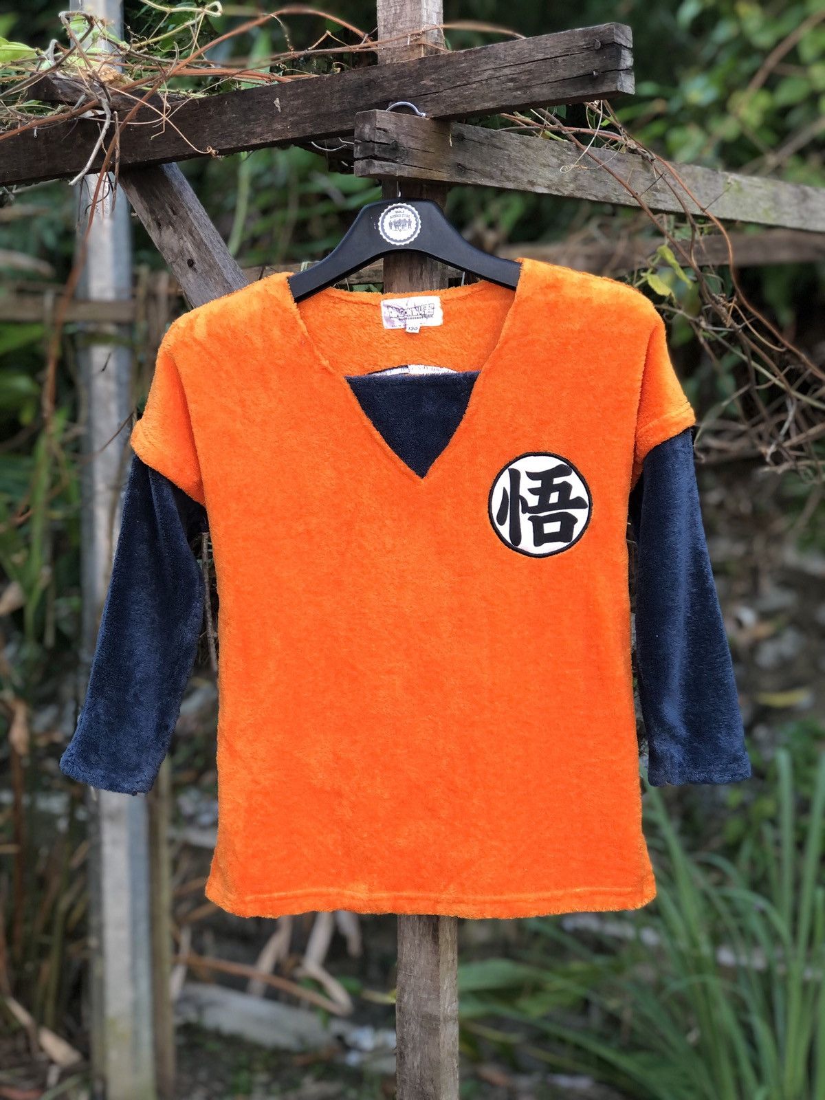 Image of Anima x Kid Vintage Dragon Ball Fleece Embroidered Logo Long Sleeve in Orange, Men's (Size XS)