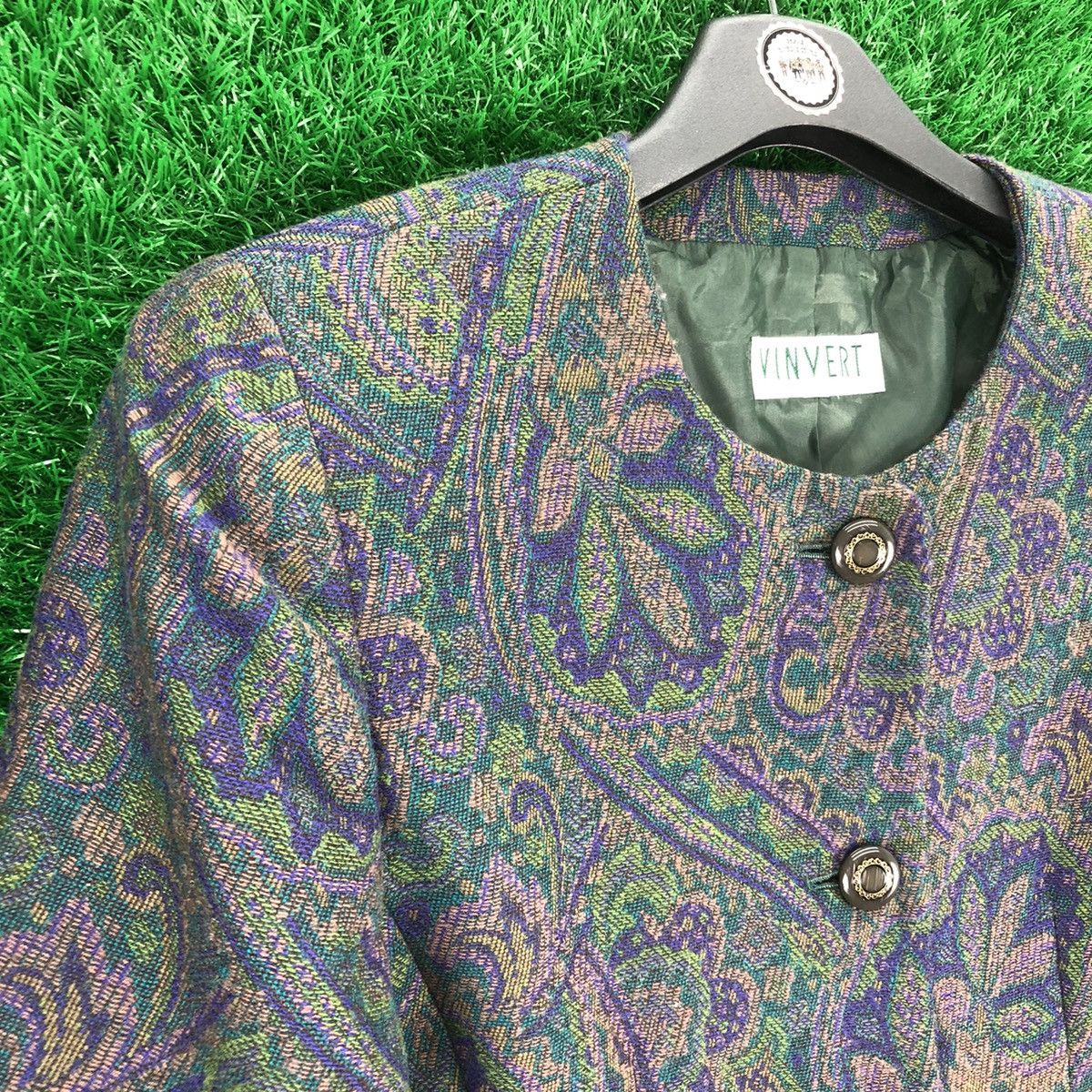 Designer × Japanese Brand × Vintage Vintage 80's Wool Women Jacket by Vinvert Size S / US 4 / IT 40 - 2 Thumbnail