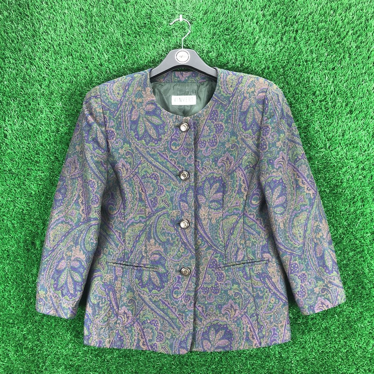 Designer × Japanese Brand × Vintage Vintage 80's Wool Women Jacket by Vinvert Size S / US 4 / IT 40 - 1 Thumbnail