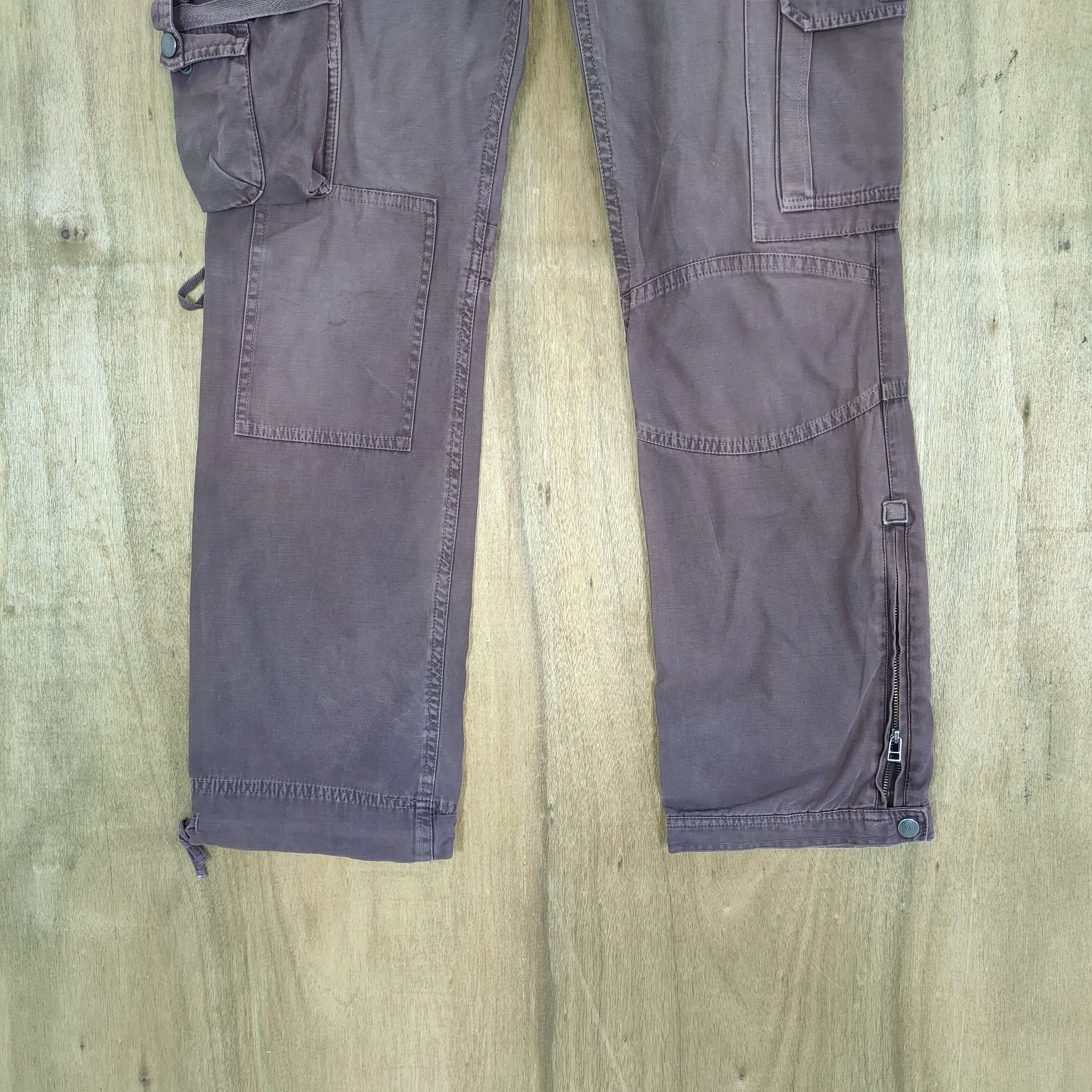 Japanese Brand VINTAGE AUDIENCE FADED BROWN BONDAGE PARACHUTE CARGO PANTS Size US 32 / EU 48 - 3 Thumbnail