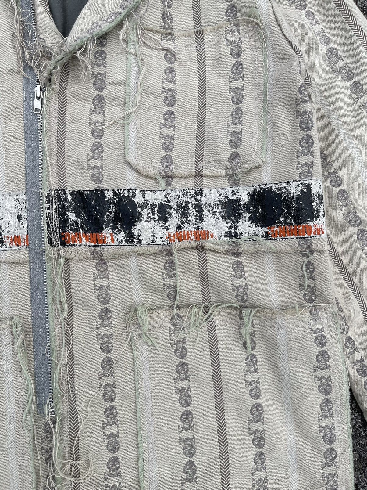 Jun Takahashi Undercover AW03/04 Paper Doll Distressed Warning Punk Jacket Size US M / EU 48-50 / 2 - 14 Thumbnail