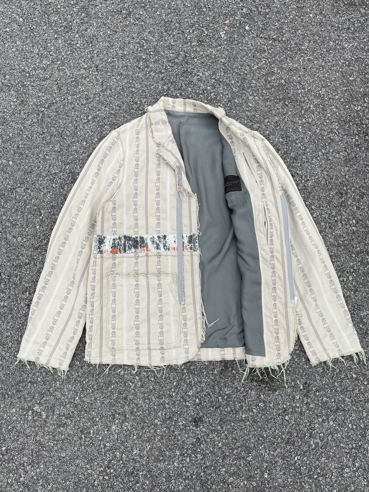Jun Takahashi Undercover AW03/04 Paper Doll Distressed Warning Punk Jacket Size US M / EU 48-50 / 2 - 5 Thumbnail