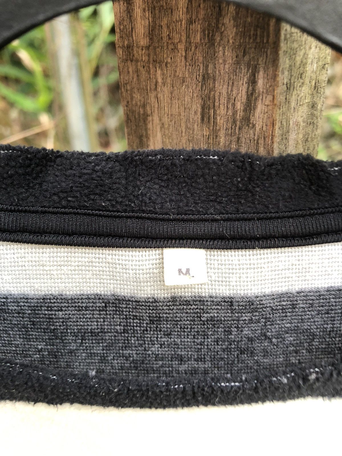 Japanese Brand Long Sleeve Striped Black & White Fleece Tee Size M / US 6-8 / IT 42-44 - 7 Thumbnail