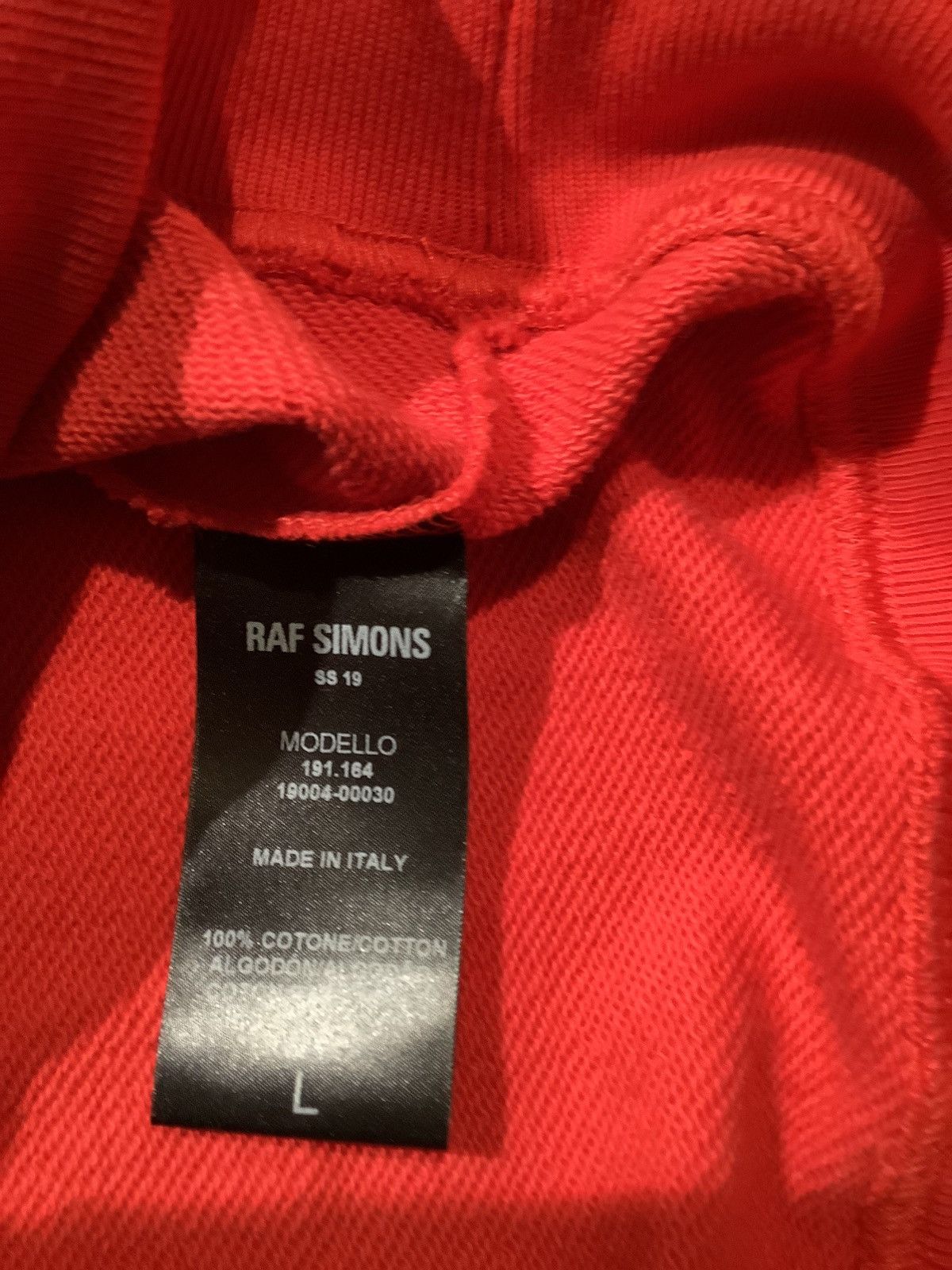 Raf Simons Red Oversized Print Hoodie Size US XS / EU 42 / 0 - 6 Thumbnail