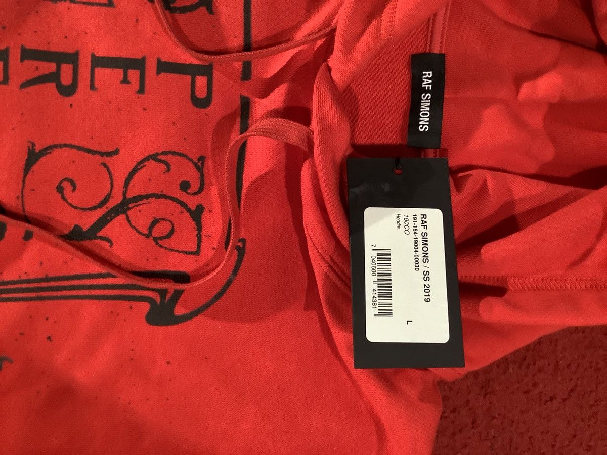 Raf Simons Red Oversized Print Hoodie Size US XS / EU 42 / 0 - 5 Thumbnail