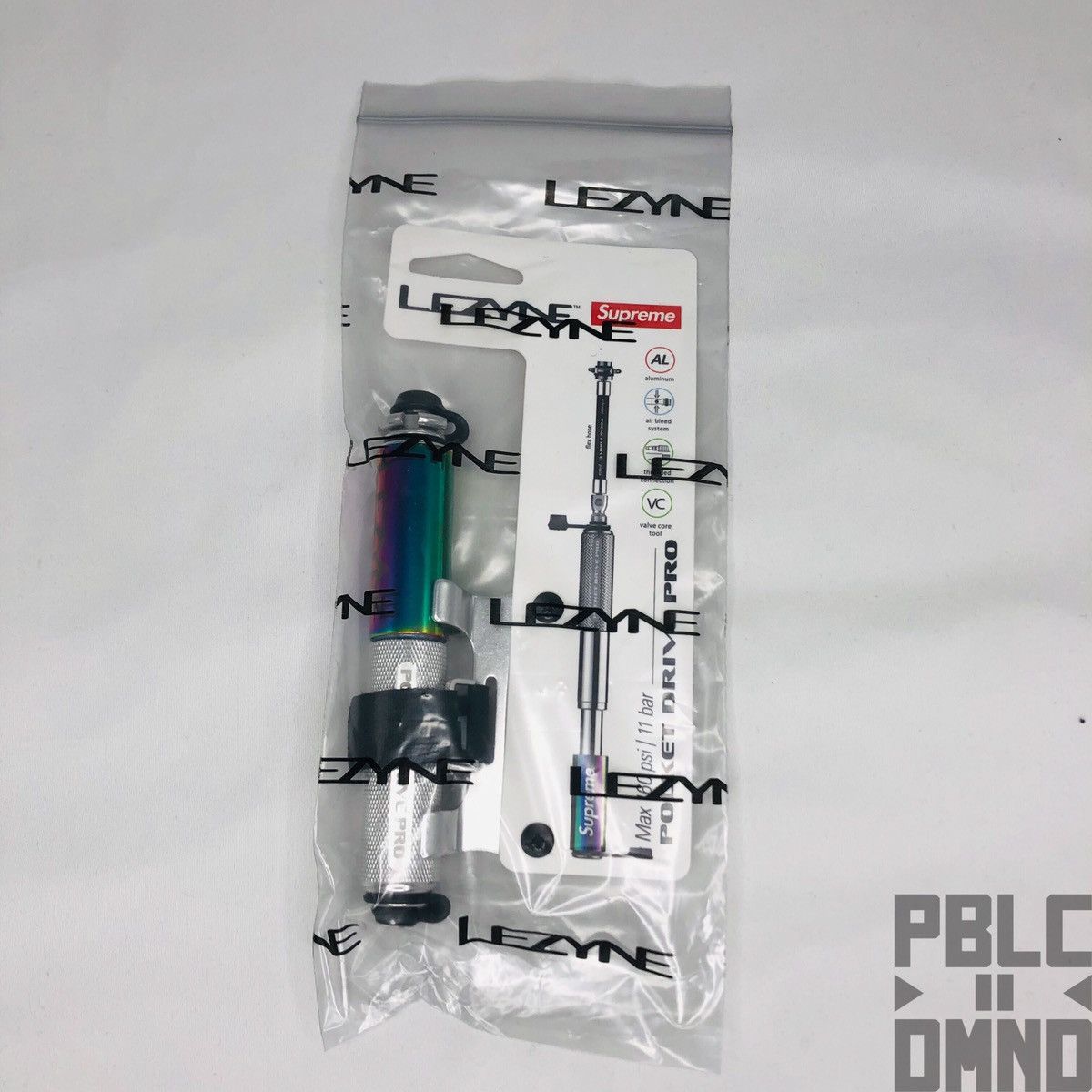 Supreme x Lezyne Pocket Drive Pro Bike Pump Iridescent